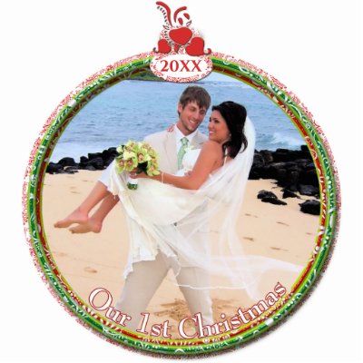Wedding Christmas Ornament Our 1st Christmas Photo Cutouts by samack