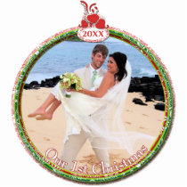 Wedding Christmas Ornament Our 1st Christmas photo sculptures by samack Wedding Christmas Ornament Our 1st Christmas photo sculptures