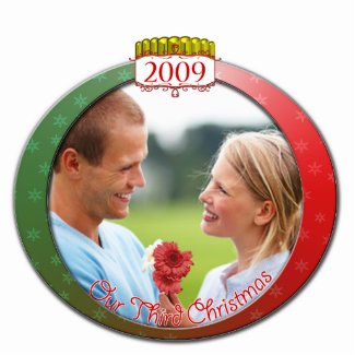 Wedding Christmas Ornament Our 3rd Christmas photosculpture