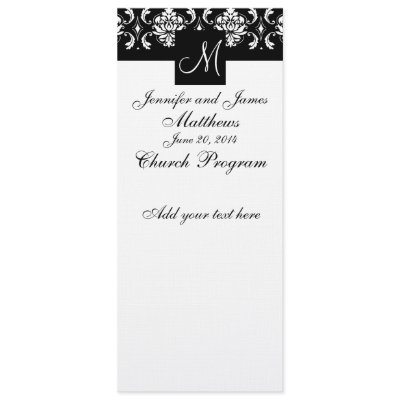 Church wedding program