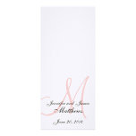 Wedding Church Program Monogram Linen White Pink Invitation