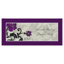 Wedding Church Program - Purple Floral Swirl Custom Rack Cards