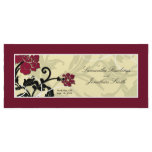 Wedding Church Program - Red &amp; Yellow Floral Swirl Custom Rack Cards