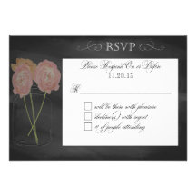 Wedding/Civil Union Chalkboard Typography RSVP Personalized Announcement