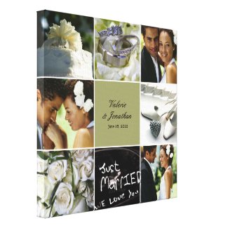 Wedding Collage Wrapped Canvas - Custom Color Canvas Print