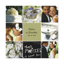 Wedding Collage Wrapped Canvas - Custom Color Canvas Print