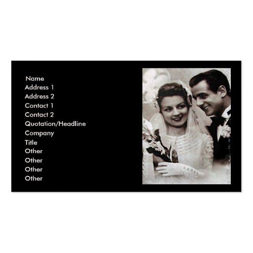 Wedding Consultant Vintage Business Card Business Card Templates (front side)