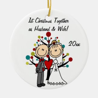 Wedding Couple 1st Christmas Personalized Ornament