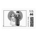 Wedding Couple in Black and White postage