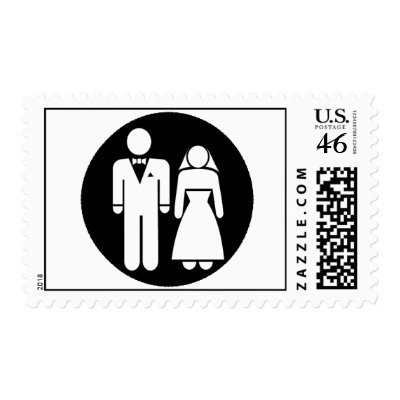 Wedding Couple postage stamp
