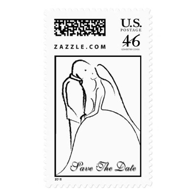 Wedding Couple Save The Date Postage Stamps
