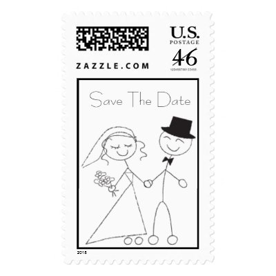 Wedding Couple Save The Dates Postage Stamp