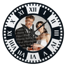 Wedding Couple's Photo Antique Style Clock