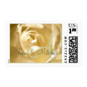 Wedding Cream Rose Green Monogram Names Stamp