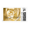 Wedding Cream Rose Monogram Names Stamp