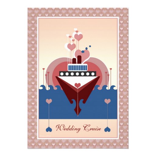 Wedding Cruise Heart Ship Invitation