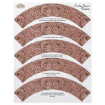 Wedding Cupcake Wrappers - Pink Brown Damask Custom Flyer