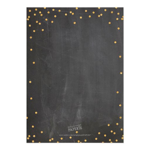 WEDDING cute gold glitter confetti chalkboard gray
