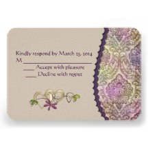 Wedding Damask Design RSVP Invite