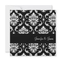 Wedding Damask Monogram Bride & Groom Invitation