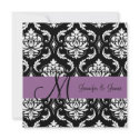 Wedding Damask Monogram Names Plum Invitation invitation