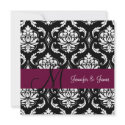 Wedding Damask Monogram Names Wine Invitation invitation