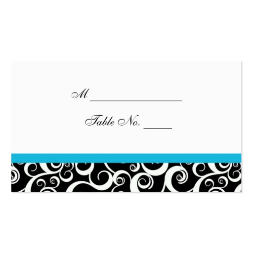 Wedding Damask Swirls Table Place Card Business Card Templates (front side)