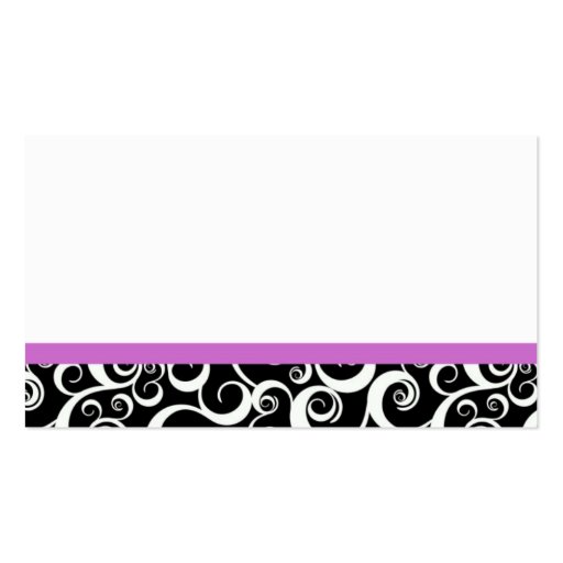 Wedding Damask Swirls Table Place Card in Purple Business Card Template (back side)