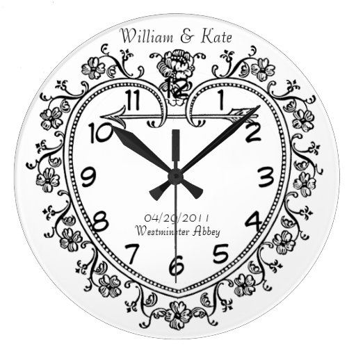 wedding date commemorative gift vintage clock Zazzle