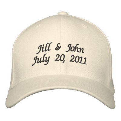 Wedding Date Couple Names Announcement Hat Embroidered Baseball Caps by MonogramGalleryGifts