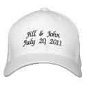 Wedding Date Couple Names Announcement White Hat embroidered hats by MonogramGalleryGifts Wedding Date Couple Names Announcement White Hat embroidered hats