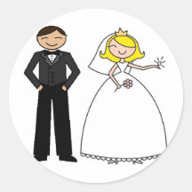 Wedding Day Bridal Bliss Round Sticker
