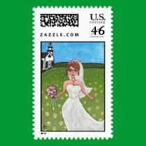 Wedding Day Bride - postage stamp stamps