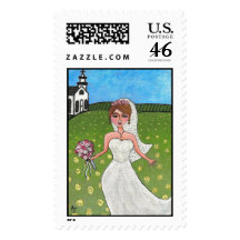 Wedding Day Bride - postage stamp