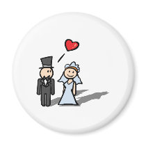 "Wedding Day" couple design Refrigerator Magnet