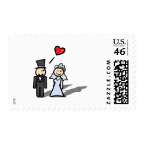 "Wedding Day" couple design postage