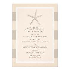 Wedding Dinner Menu Card | Neutral Starfish