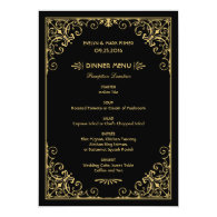 Wedding Dinner Menu Cards | Art Deco Style Invitation