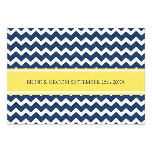 Wedding Direction Cards Blue Yellow Chevron