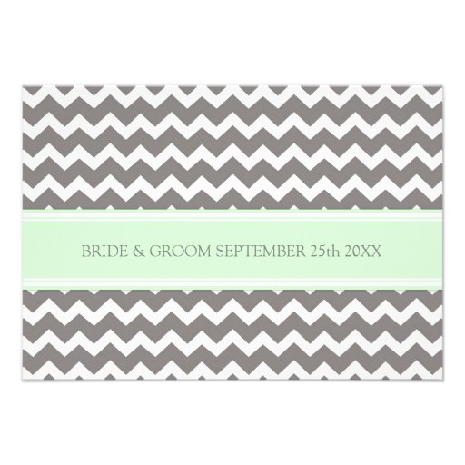Wedding Direction Cards Mint Grey Chevron