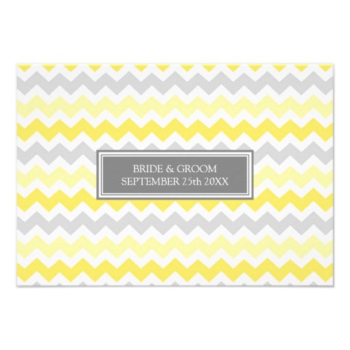 Wedding Direction Cards Yellow Grey Chevron