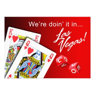 Wedding - Doing it in Las Vegas red Custom Announcement