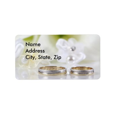 Wedding Double rings address Personalized Address Label