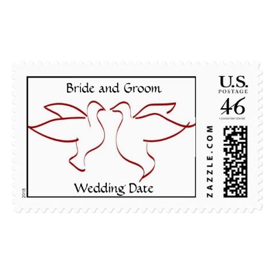 WEdding Doves Postage Stamp