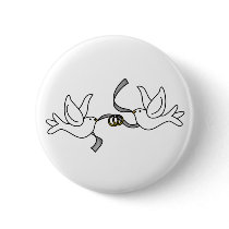 Wedding Doves with Rings Button