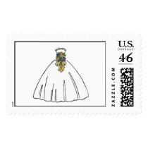 Wedding Dress Blue Bouquet postage