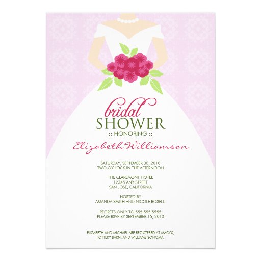 Wedding Dress Bridal Shower Invitation (lavender)