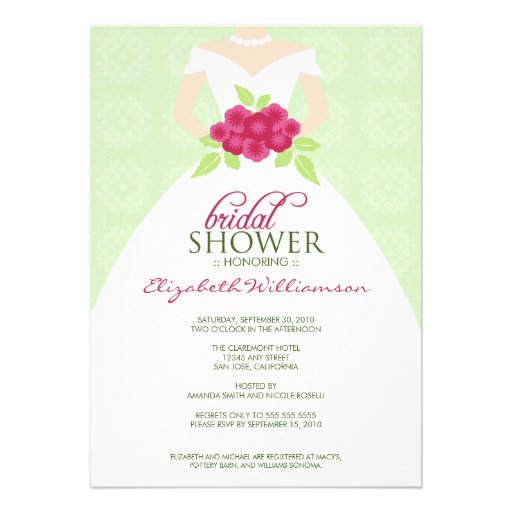Wedding Dress Bridal Shower Invitation (mint)