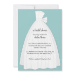 Wedding Dress Bridal Shower Invitation {Teal Blue}