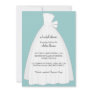 Wedding Dress Bridal Shower Invitation {Teal Blue}